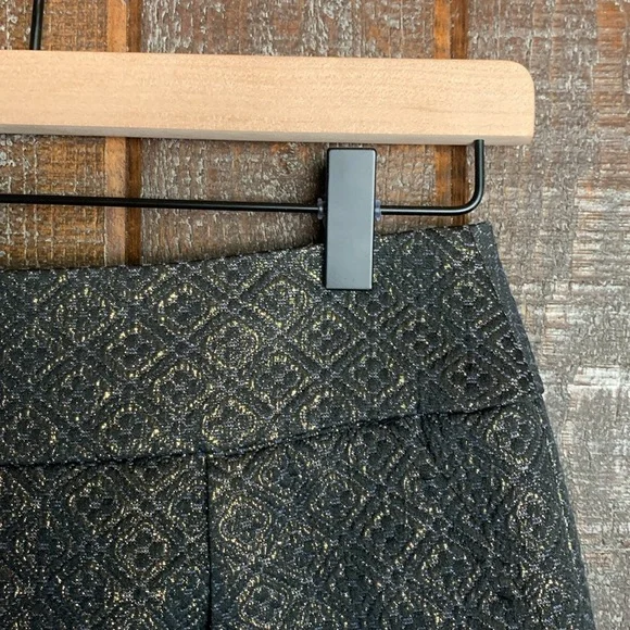 Ann Taylor LOFT black & metallic gold mini skirt with pockets LOFT size 2 - Picture 5 of 9